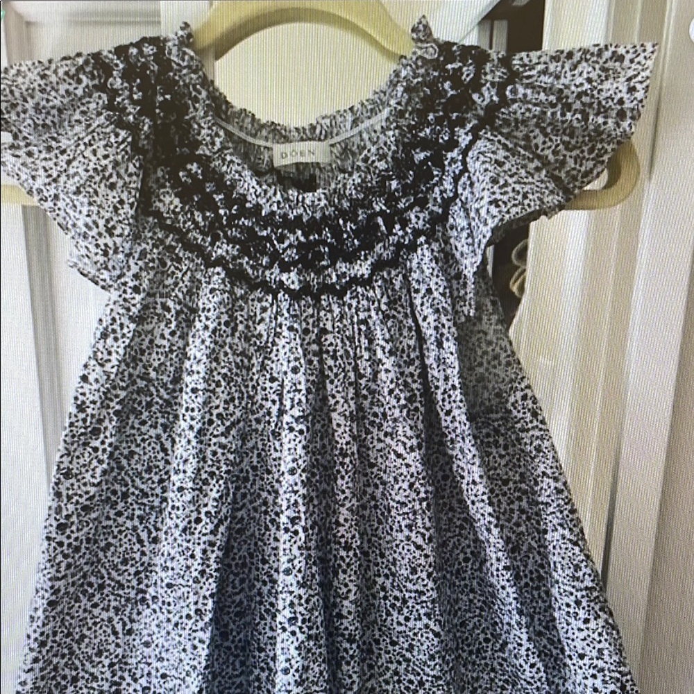 Dôen Black and White Floral Dress